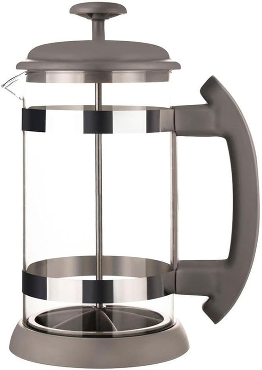 350ml - 1000ml Double Ringed High Borosilicate Glass French Press Coffee Maker Sandstone left side