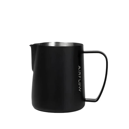 Stainless Steel Latte Coffee Milk Pitcher - Professional Frothing Tool - Black (right view)
