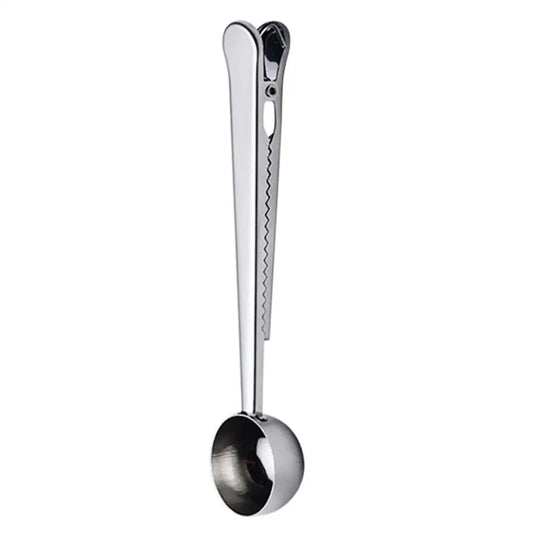 Coffee Scoop with Dual-Purpose Clip - Silver