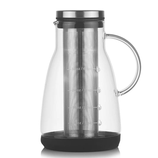 960ml Versatile Dual-Use Cold Brew Coffee and Tea Maker with Stainless Steel Filter - Close view of Coffee Measurement Markings
