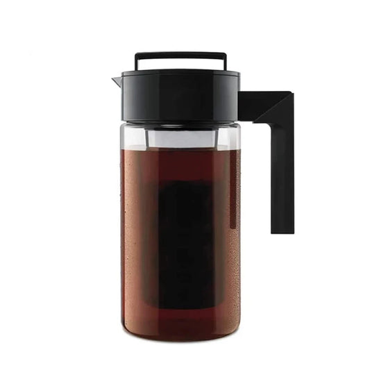 900ml Airtight Cold Brew Coffee Maker - Removable Mesh Filter, Silicone Handle - Filled with Coffee