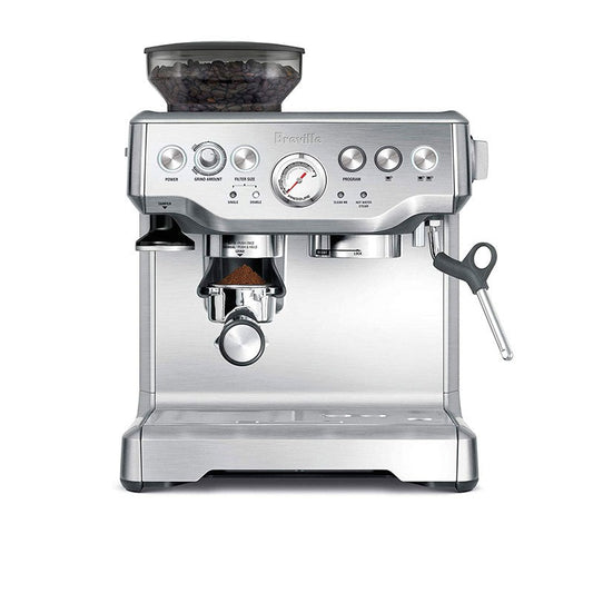 Breville BES870 Semi-Automatic Espresso Machine with Built-in Bean Grinder front View